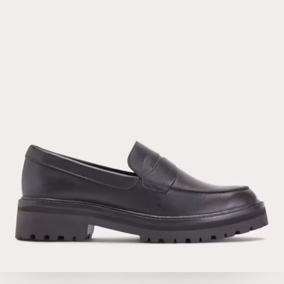 Everlane Black Leather Chunky Lug Sole Loafer in Size 10 - Picture 1 of 13